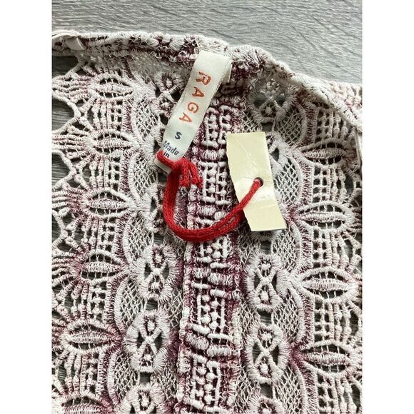 New. RAGA boho ivory/pink embroidered crop top. Small. Retails $109 - Picture 8 of 8